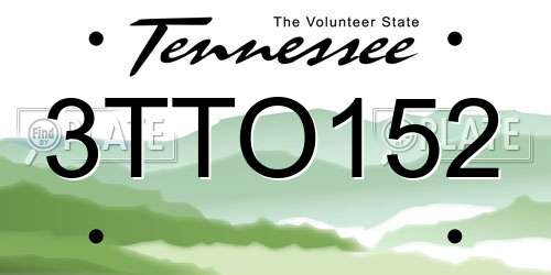 3TTO152 Tennessee License Plate