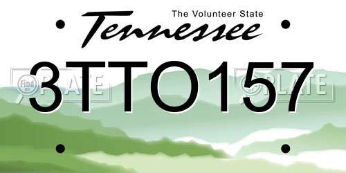 3TTO157 Tennessee License Plate