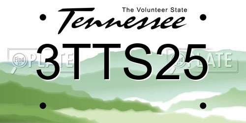 3TTS25 Tennessee License Plate