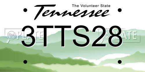3TTS28 Tennessee License Plate