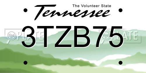 3TZB75 Tennessee License Plate