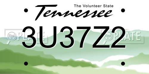3U37Z2 Tennessee License Plate