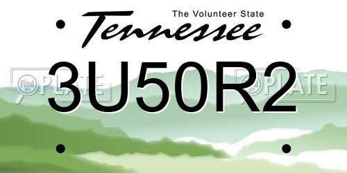 3U50R2 Tennessee License Plate