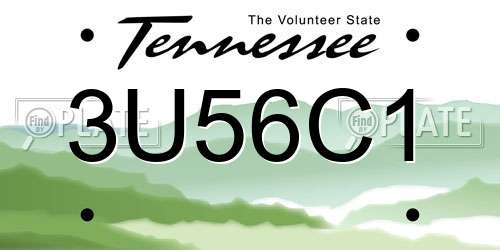 3U56C1 Tennessee License Plate