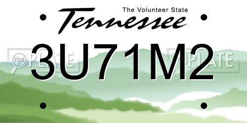 3U71M2 Tennessee License Plate
