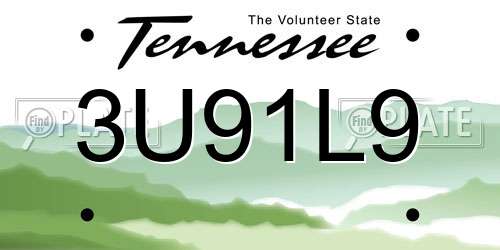 3U91L9 Tennessee License Plate