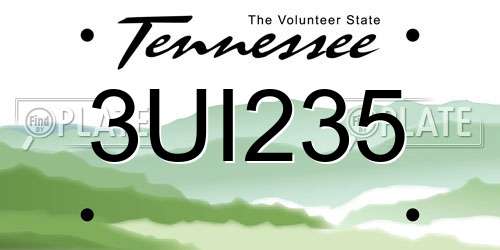 3UI235 Tennessee License Plate