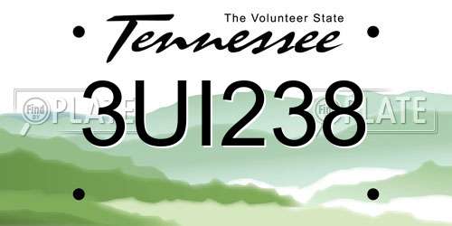 3UI238 Tennessee License Plate