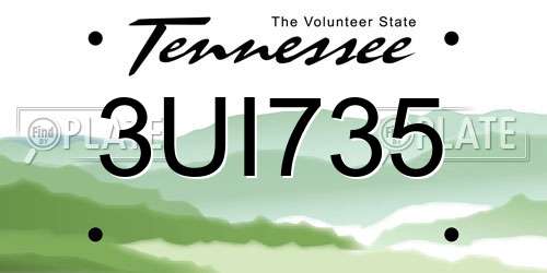 3UI735 Tennessee License Plate