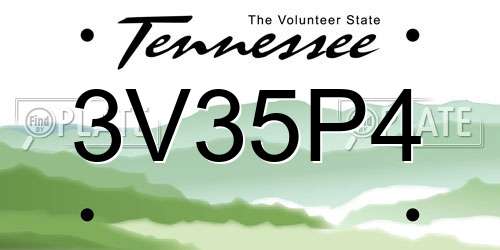 3V35P4 Tennessee License Plate