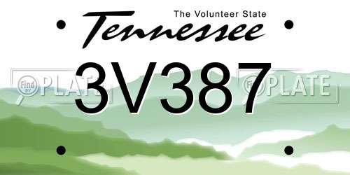 3V387 Tennessee License Plate