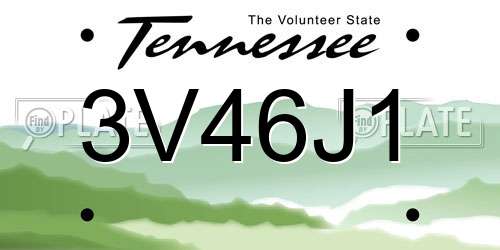 3V46J1 Tennessee License Plate