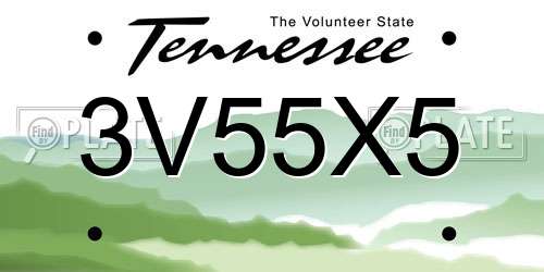 3V55X5 Tennessee License Plate