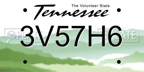3V57H6 Tennessee License Plate