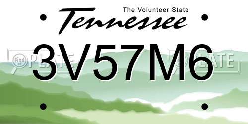 3V57M6 Tennessee License Plate