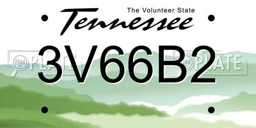 3V66B2 Tennessee License Plate