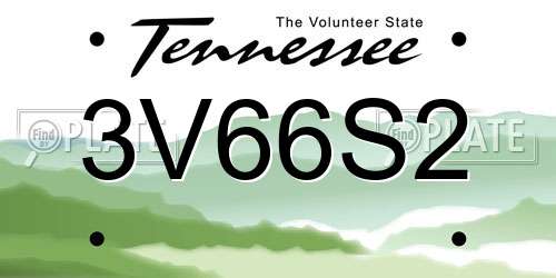 3V66S2 Tennessee License Plate