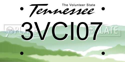 3VCI07 Tennessee License Plate