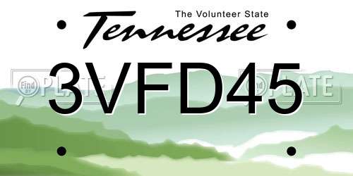 3VFD45 Tennessee License Plate