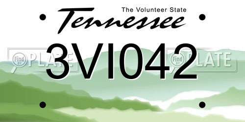 3VI042 Tennessee License Plate