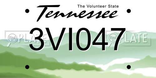 3VI047 Tennessee License Plate