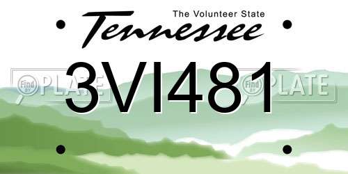 3VI481 Tennessee License Plate