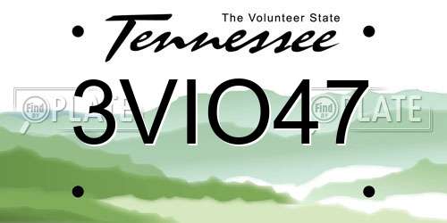 3VIO47 Tennessee License Plate