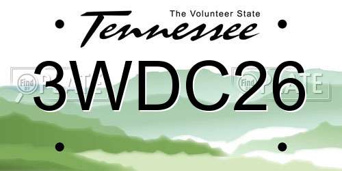 3WDC26 Tennessee License Plate