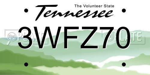 3WFZ70 Tennessee License Plate