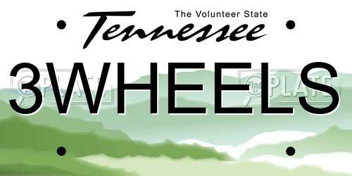 3WHEELS Tennessee License Plate
