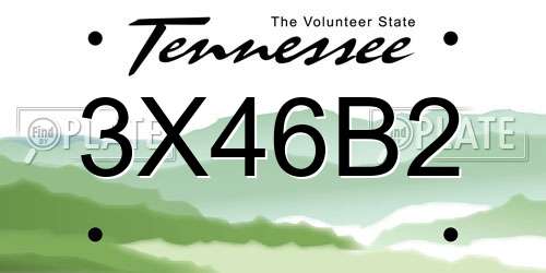 3X46B2 Tennessee License Plate