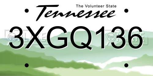 3XGQ136 Tennessee License Plate