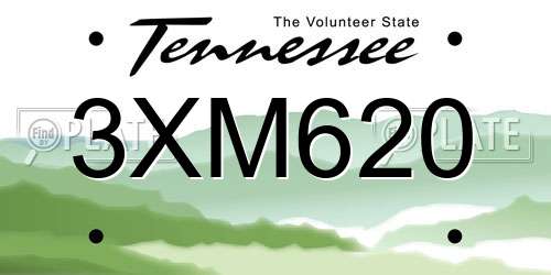 3XM620 Tennessee License Plate