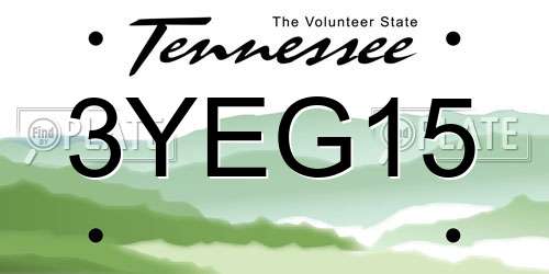 3YEG15 Tennessee License Plate