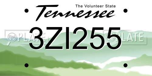 3ZI255 Tennessee License Plate