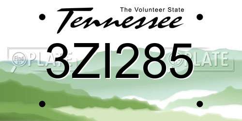 3ZI285 Tennessee License Plate