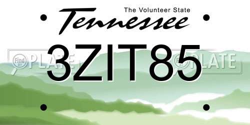 3ZIT85 Tennessee License Plate