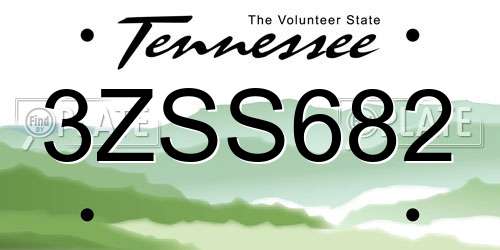 3ZSS682 Tennessee License Plate