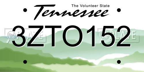 3ZTO152 Tennessee License Plate