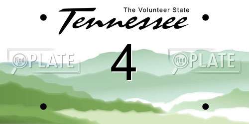 4 Tennessee License Plate