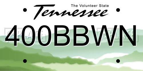 400BBWN Tennessee License Plate