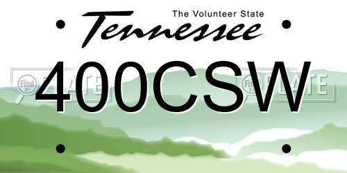 400CSW Tennessee License Plate
