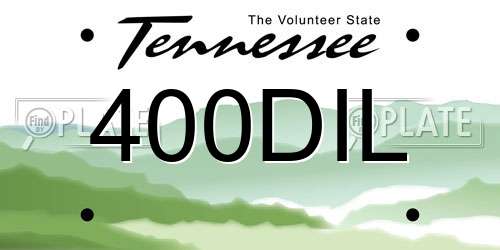 400DIL Tennessee License Plate