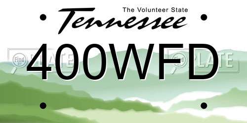 400WFD Tennessee License Plate