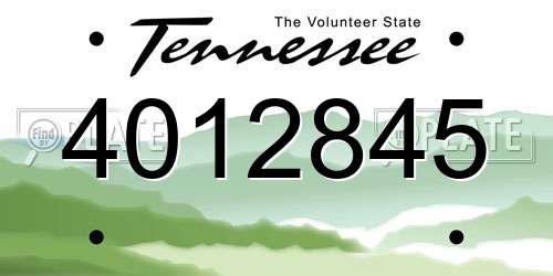 4012845 Tennessee License Plate