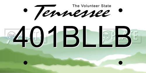 401BLLB Tennessee License Plate