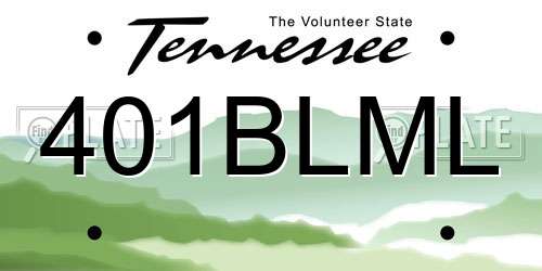 401BLML Tennessee License Plate