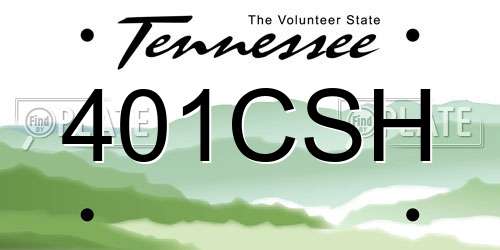 401CSH Tennessee License Plate