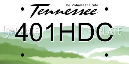 401HDC Tennessee License Plate