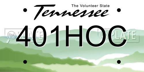 401HOC Tennessee License Plate
